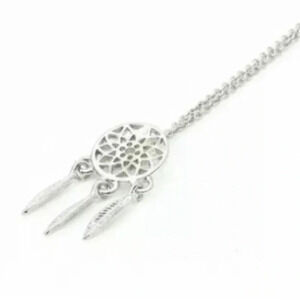 Boho feather dream catcher necklace
